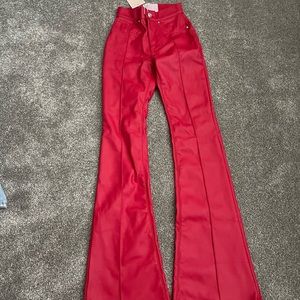 Nwt Revice Denim Leather flare Jeans